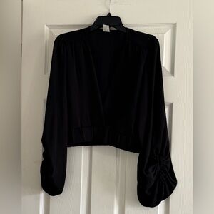 Black Long Sleeve Top with Palazzo Pants